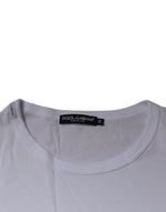 Dolce & Gabbana White DG Embroidery Cotton Crew Neck T-shirt TSH87369-56