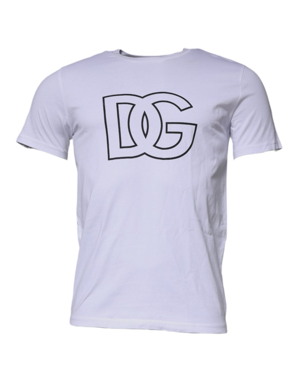 Dolce & Gabbana White DG Logo Cotton Crew Neck T-shirt TSH87375-46