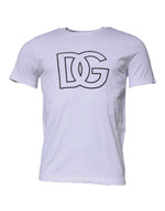 Dolce & Gabbana White DG Logo Cotton Crew Neck T-shirt TSH87375-46