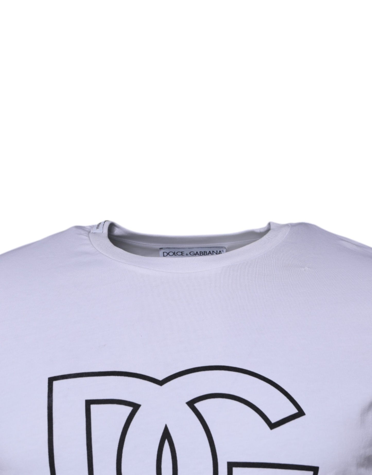 Dolce & Gabbana White DG Logo Cotton Crew Neck T-shirt TSH87375-46
