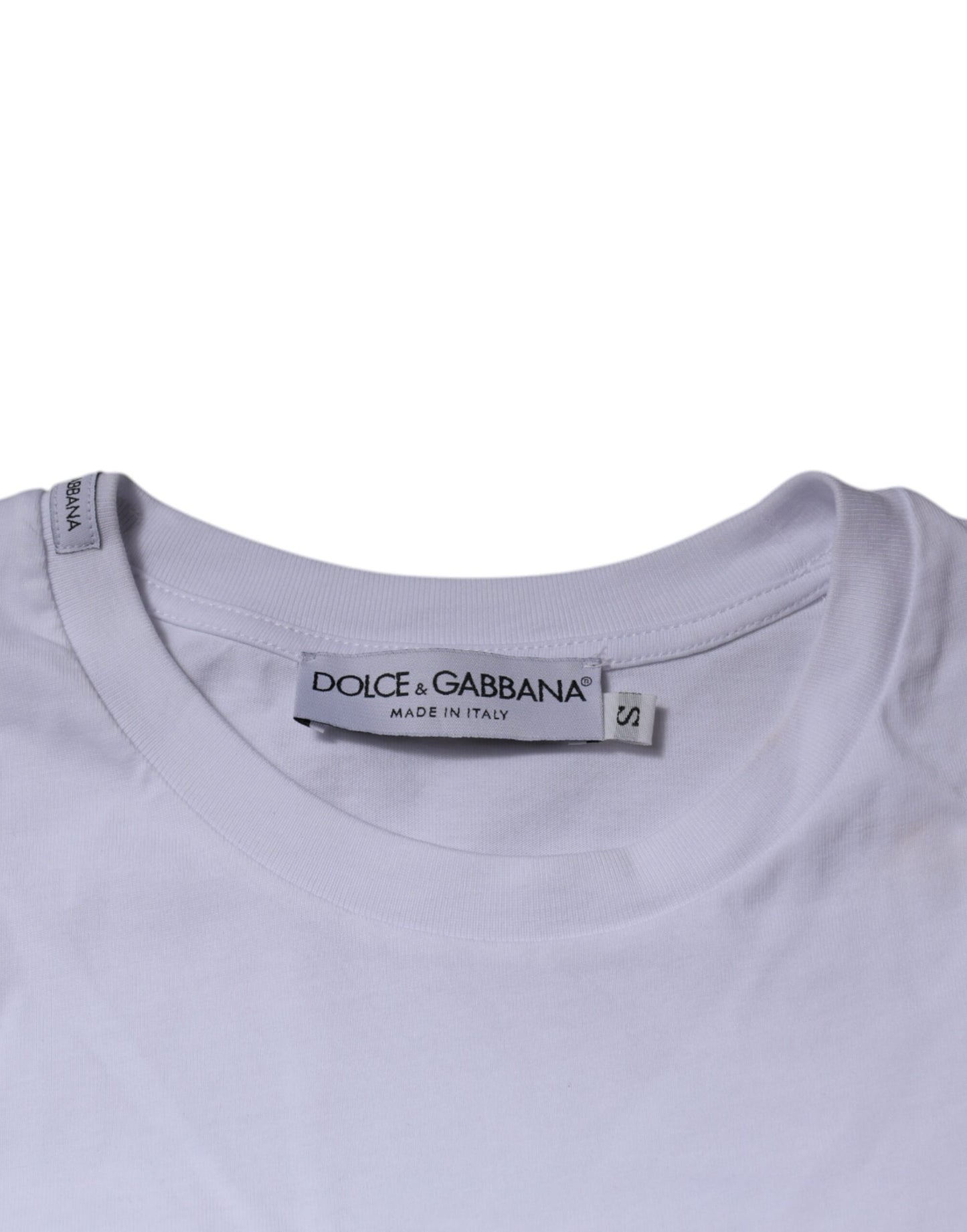 Dolce & Gabbana White DG Logo Cotton Crew Neck T-shirt TSH87375-46