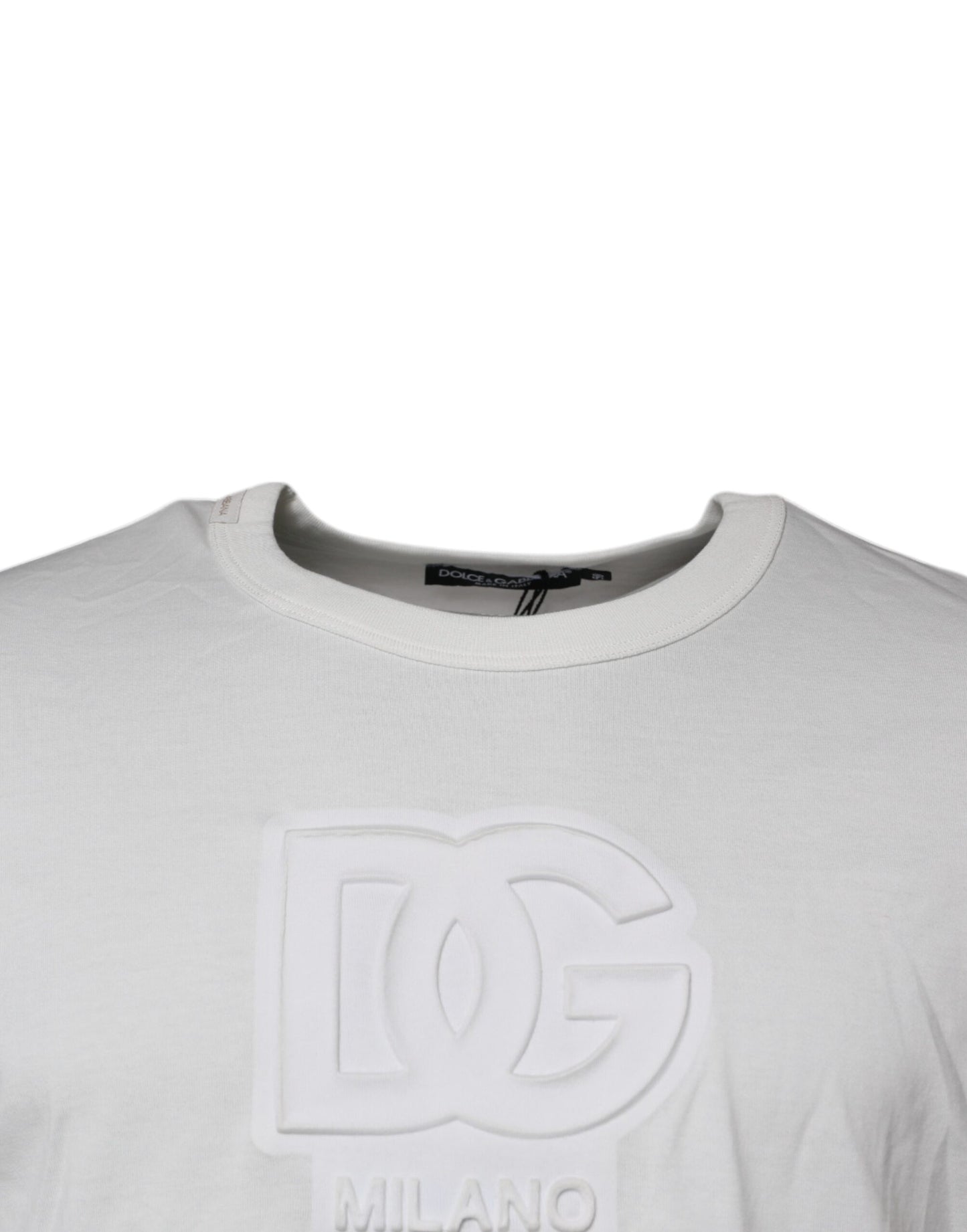 Dolce & Gabbana White DG Logo Cotton Crew Neck T-shirt TSH87377-50