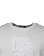 Dolce & Gabbana White DG Logo Cotton Crew Neck T-shirt TSH87377-50
