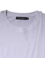 Dolce & Gabbana White Cotton Crew Neck Short Sleeves T-shirt TSH87404-48