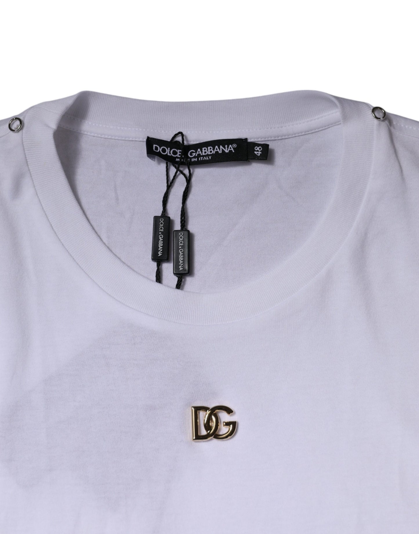 Dolce & Gabbana White DG Logo Crew Neck Short Sleeve T-shirt TSH87408-48