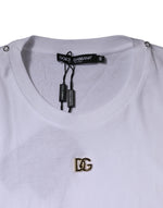 Dolce & Gabbana White DG Logo Crew Neck Short Sleeve T-shirt TSH87408-48