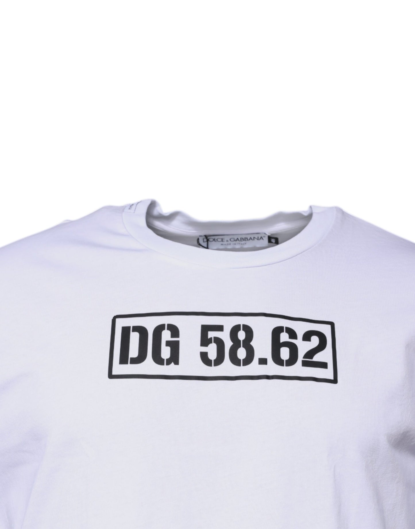 Dolce & Gabbana White DG Logo Cotton Crew Neck T-shirt TSH87409-48