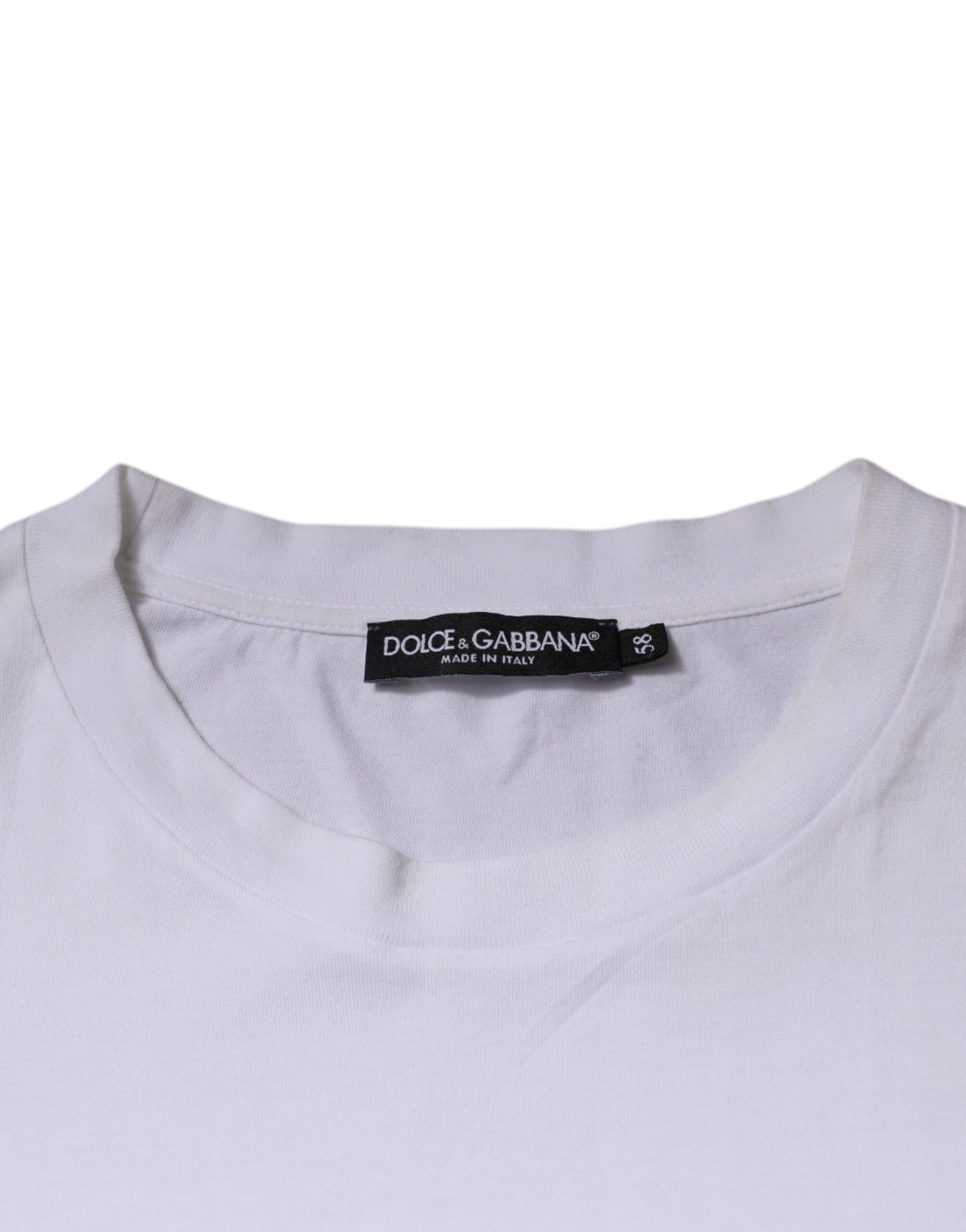 Dolce & Gabbana White DG Logo Crew Neck Short Sleeve T-shirt TSH87420-58