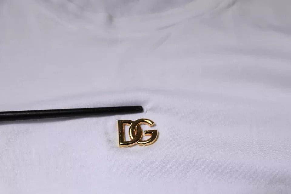 Dolce & Gabbana White DG Logo Crew Neck Short Sleeve T-shirt TSH87420-58