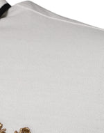 Dolce & Gabbana Off White Crown Cotton Collared Polo T-shirt TSH87424-44