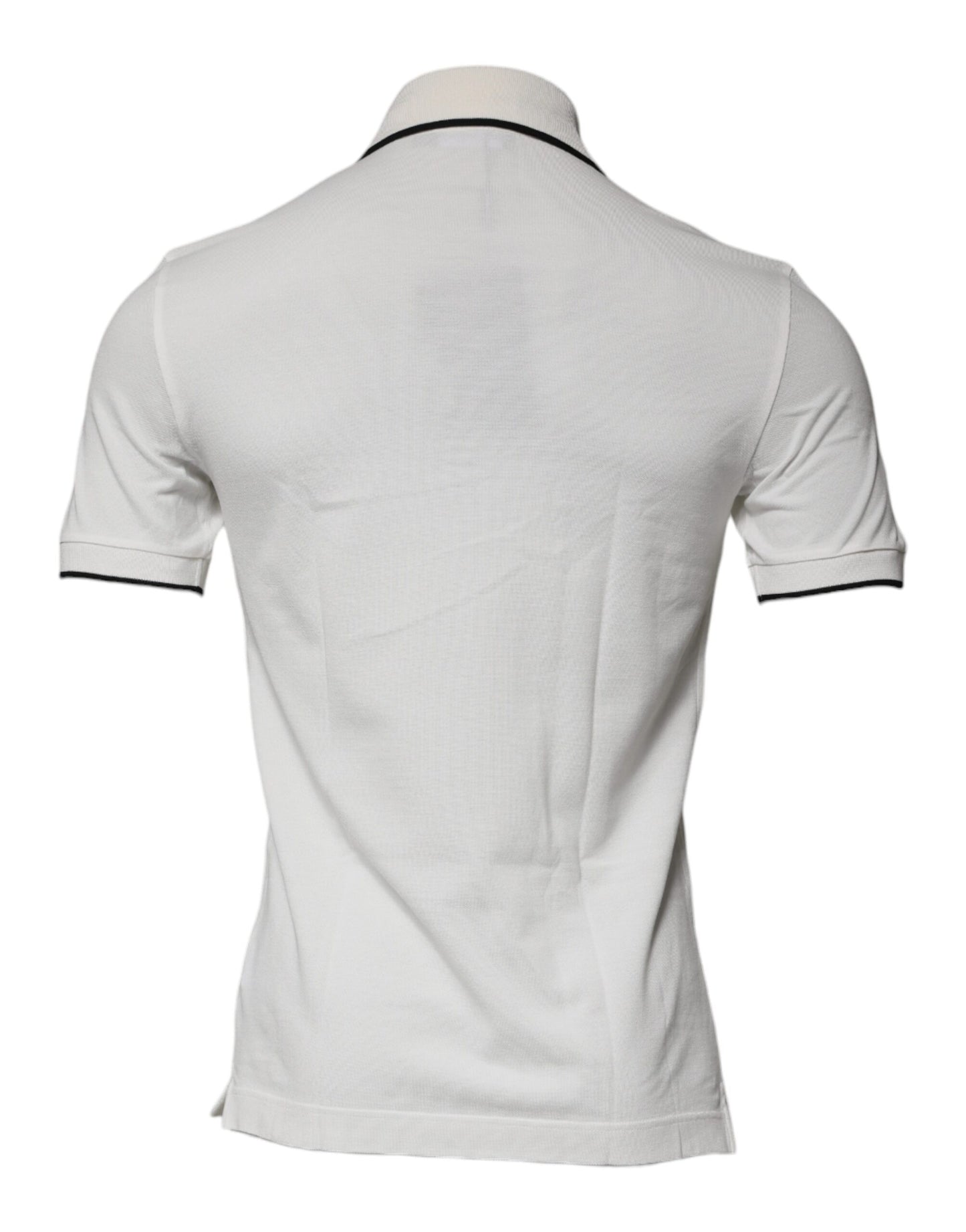Dolce & Gabbana Off White Crown Cotton Collared Polo T-shirt TSH87424-44
