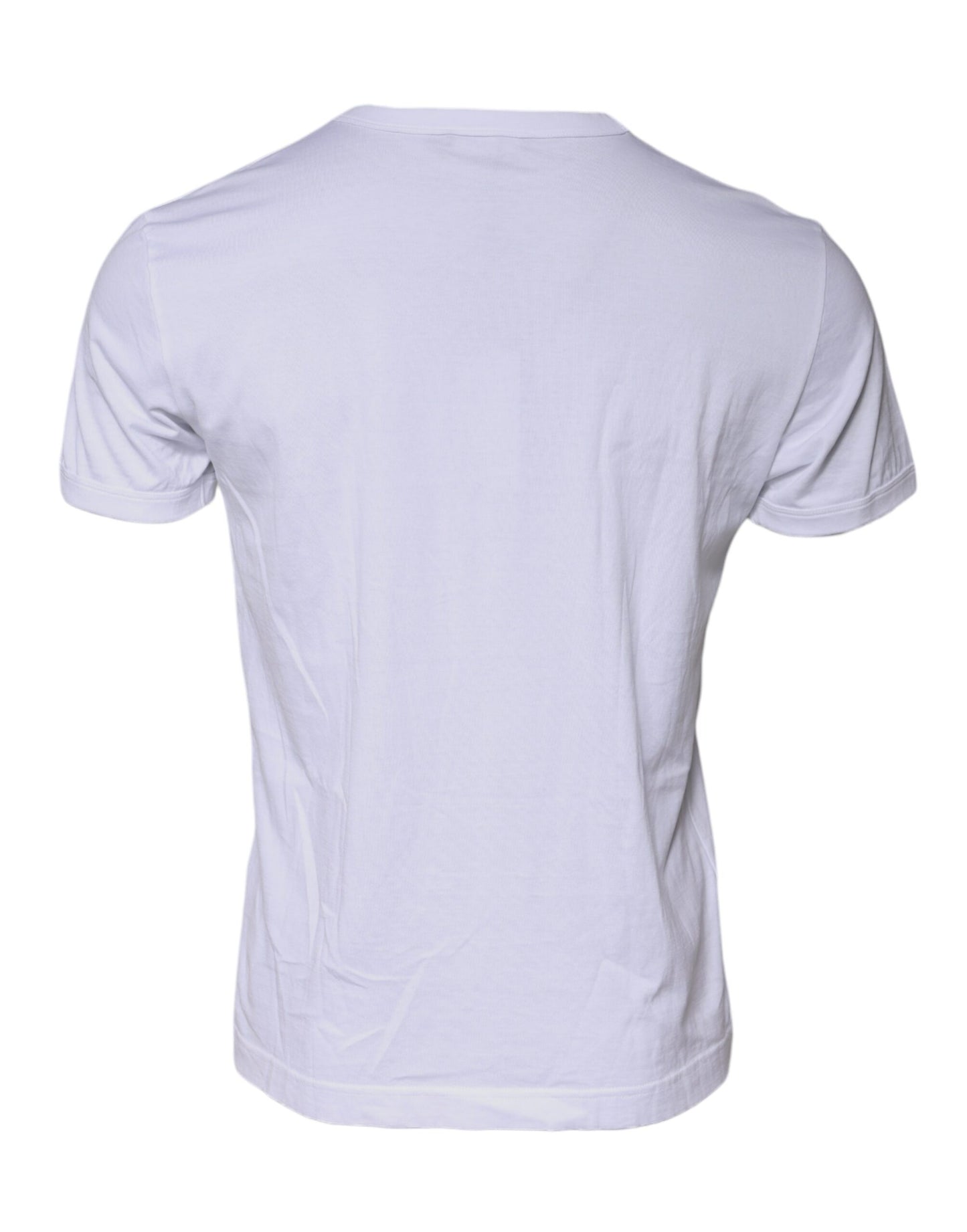 Dolce & Gabbana White Cotton Logo Crew Neck Short Sleeves T-shirt TSH87438-50