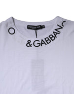 Dolce & Gabbana White Cotton Logo Crew Neck Short Sleeves T-shirt TSH87438-50