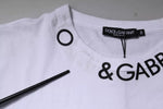 Dolce & Gabbana White Cotton Logo Crew Neck Short Sleeves T-shirt TSH87438-50