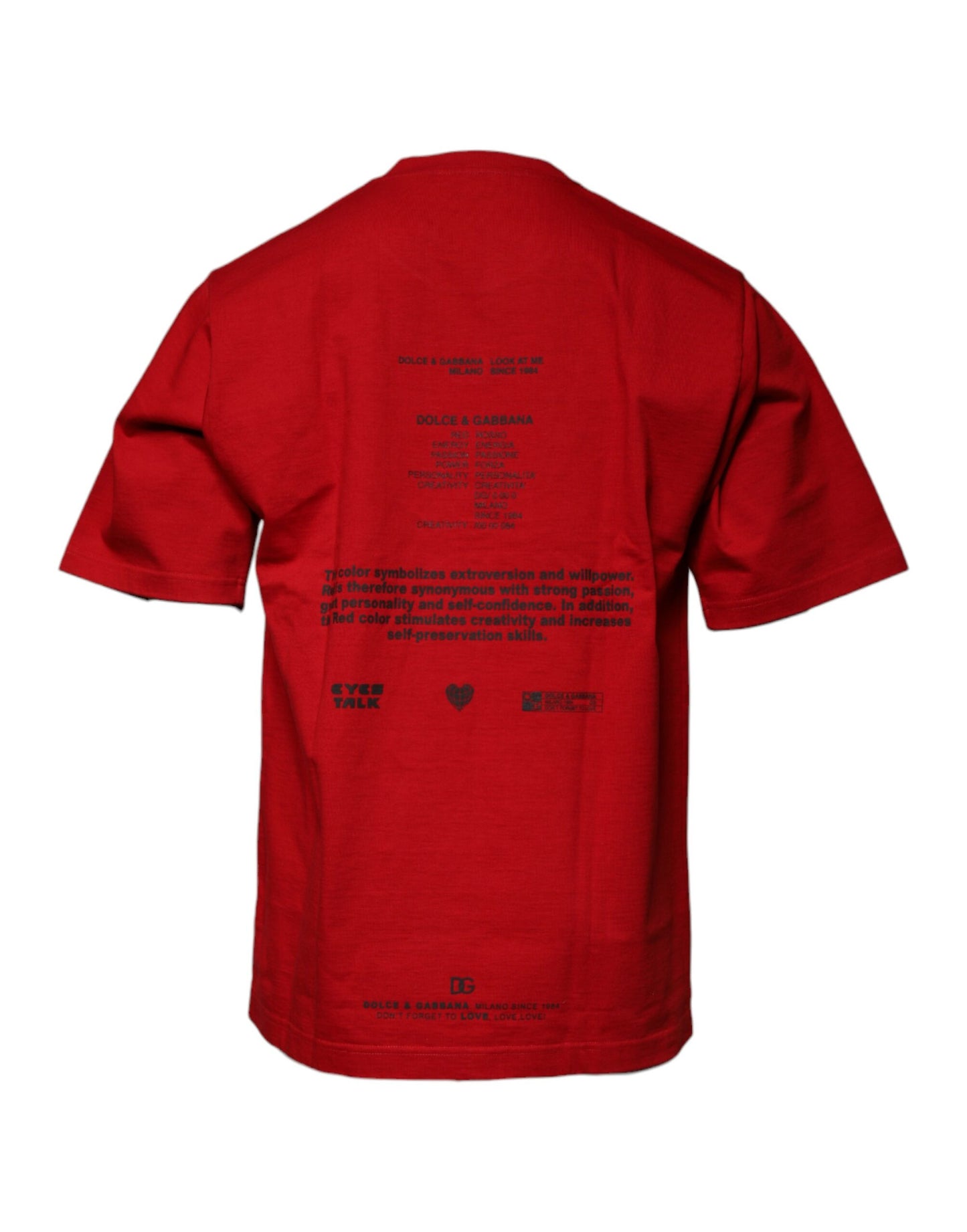 Dolce & Gabbana Red DG Eye Cotton Crew Neck T-shirt TSH87472-44