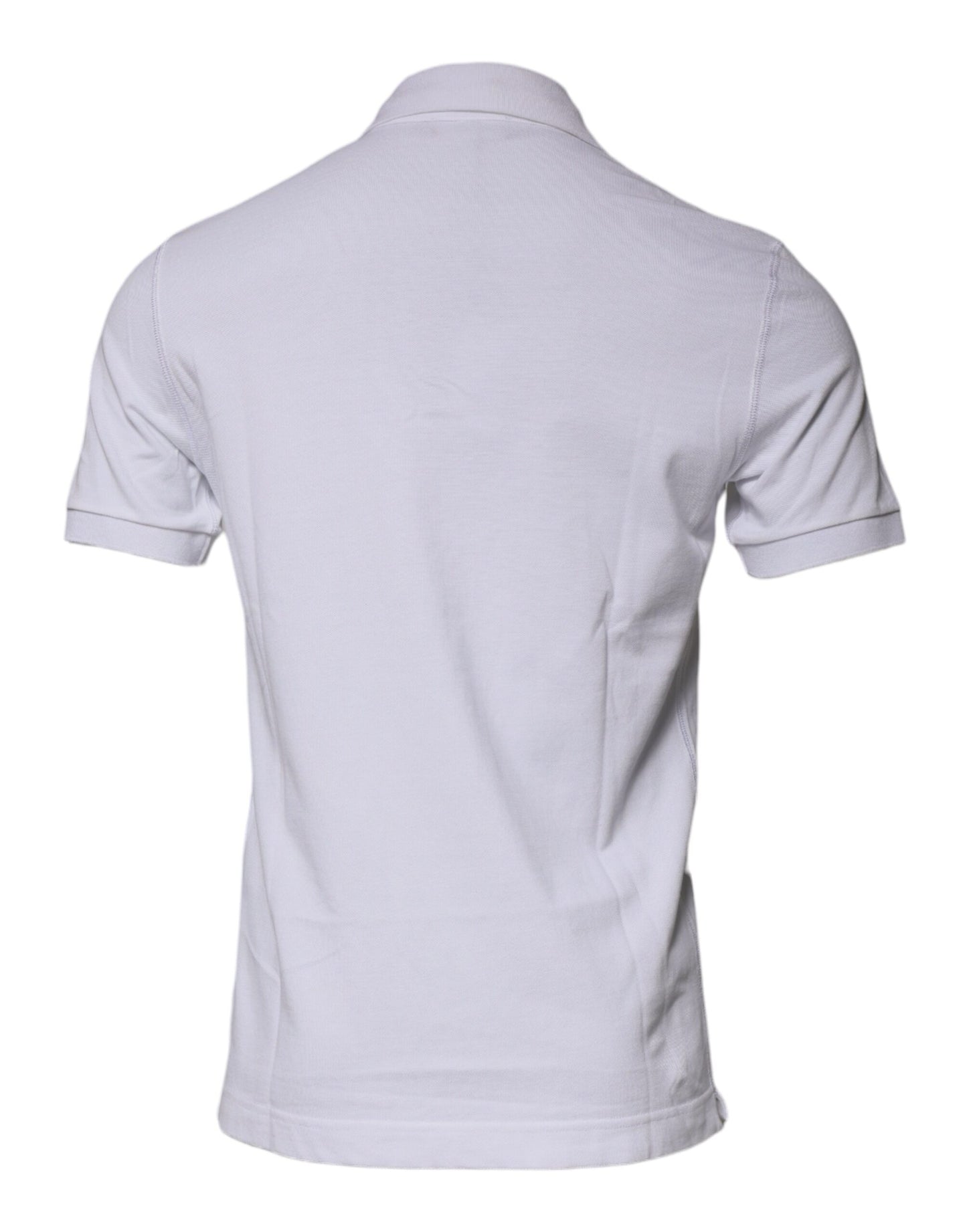 Dolce & Gabbana White Cotton Logo Plaque Collared Polo T-shirt TSH87488-50