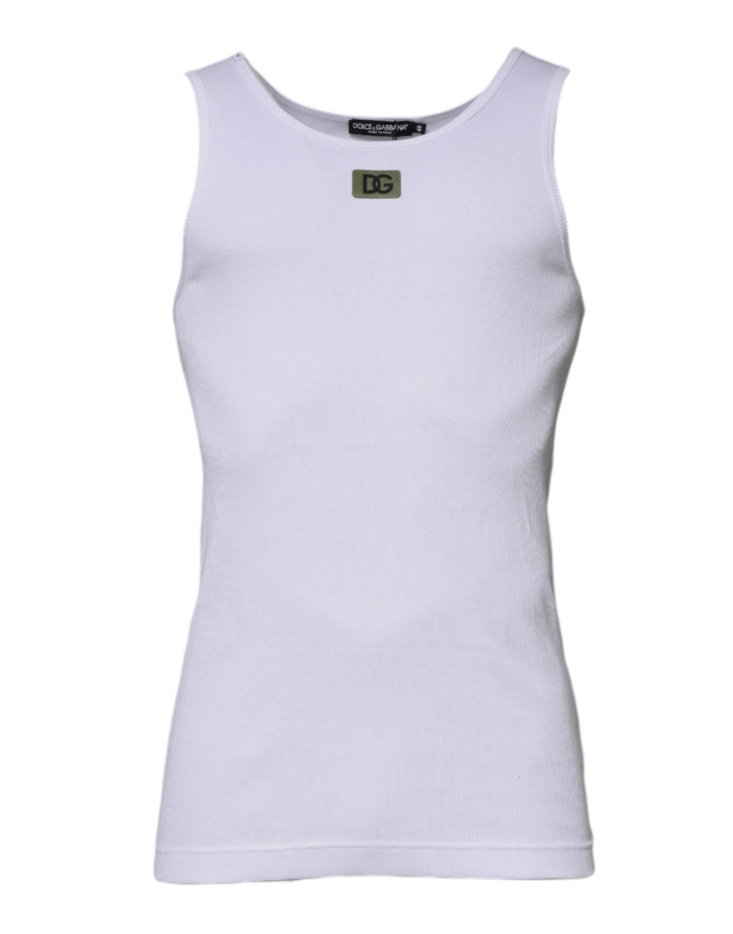 Dolce & Gabbana White Cotton Round Neck Sleeveless T-shirt TSH87519-48