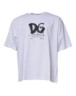 Dolce & Gabbana White DG Logo Cotton Crew Neck T-shirt TSH87520-50