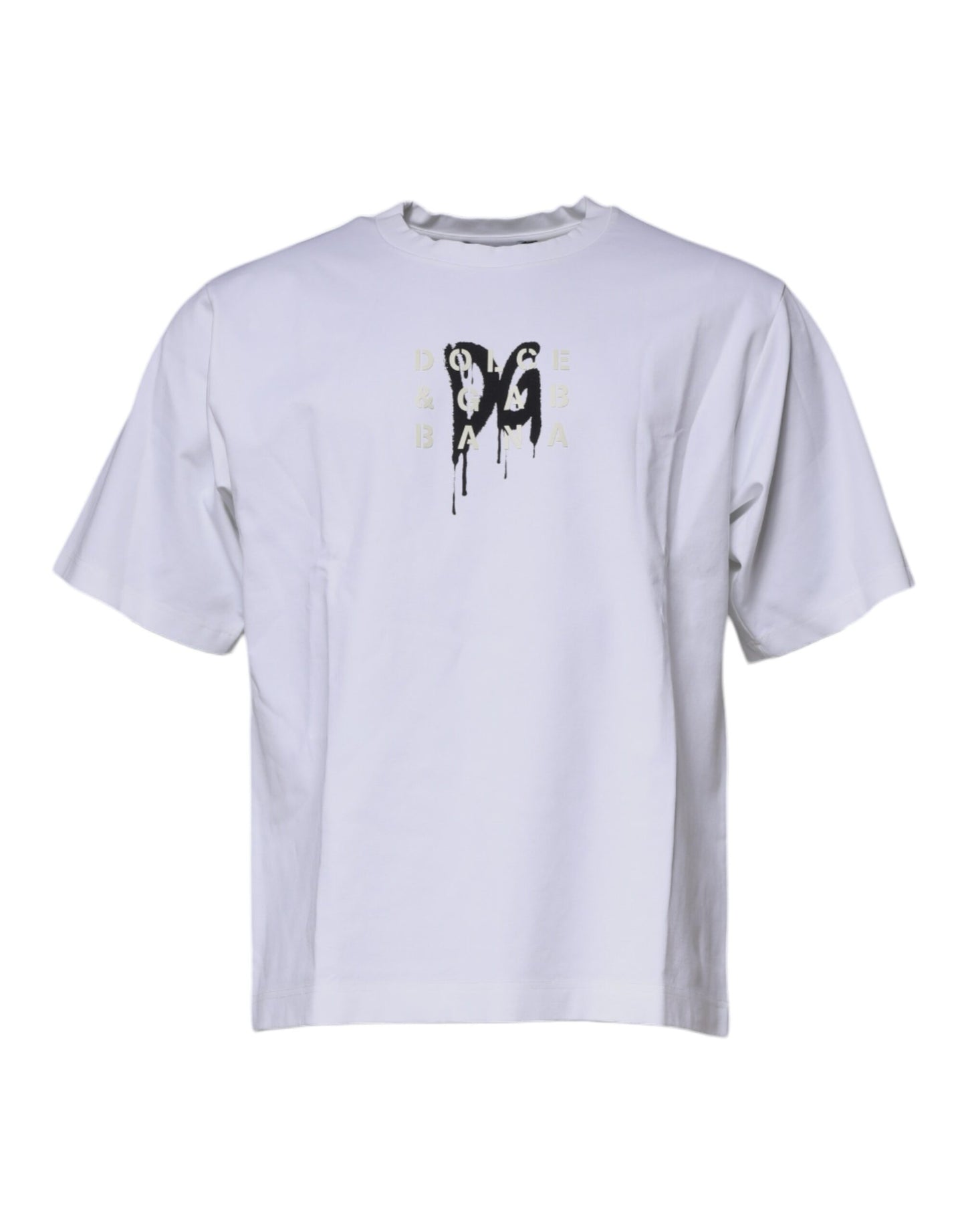 Dolce & Gabbana White DG Logo Cotton Crew Neck T-shirt TSH87521-50