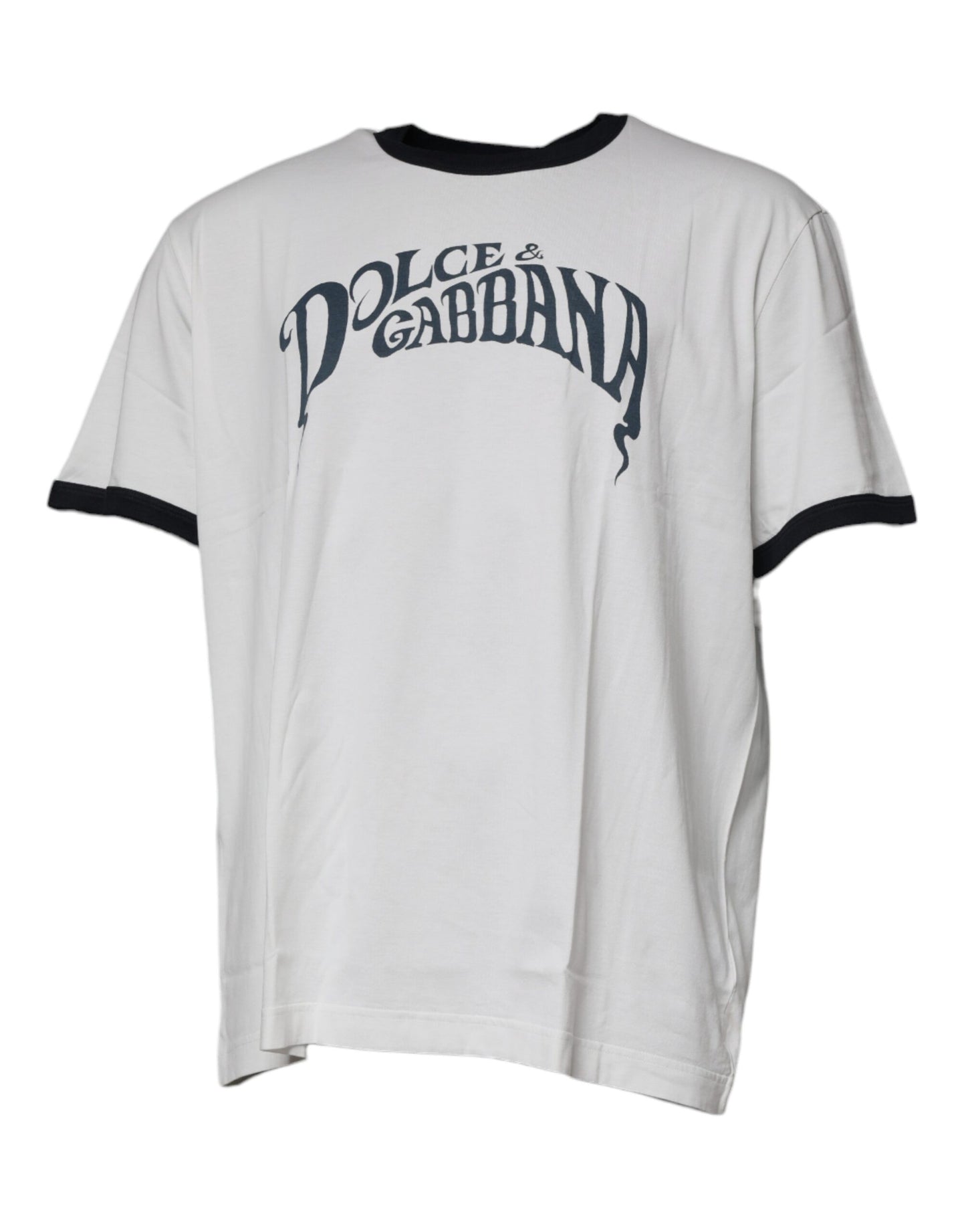 Dolce & Gabbana White Graphic Print Cotton Crew Neck T-shirt TSH87522-60