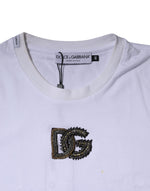 Dolce & Gabbana White DG Logo Cotton Crew Neck T-shirt TSH87557-44