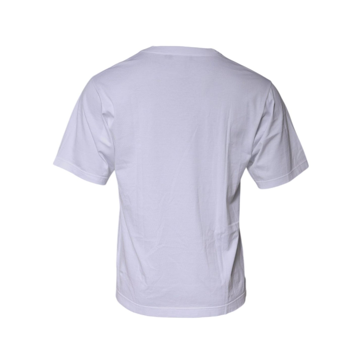 Dolce & Gabbana White Graphic Print Cotton Crew Neck T-shirt TSH87559-44