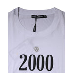 Dolce & Gabbana White Graphic Print Cotton Crew Neck T-shirt TSH87559-44
