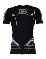 Dolce & Gabbana Black Graphic Print Nylon Crew Neck T-shirt TSH87587-48
