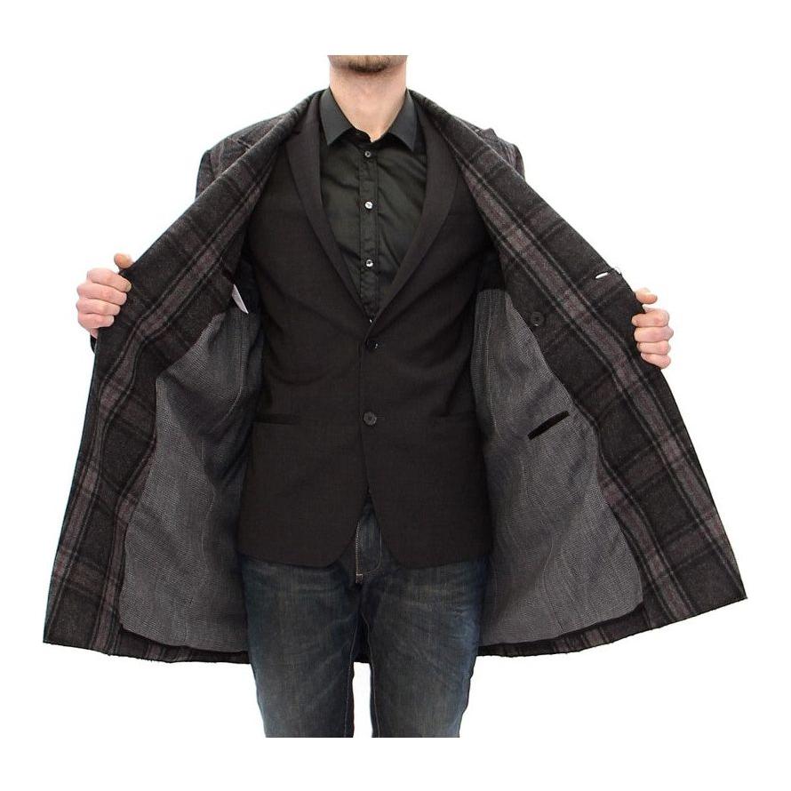 Dolce & Gabbana Gray Double Breasted Coat Jacket GJH10806-1