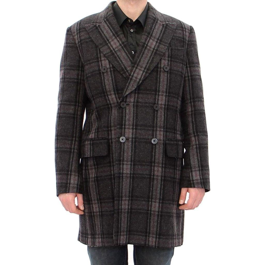 Dolce & Gabbana Gray Double Breasted Coat Jacket GJH10806-1