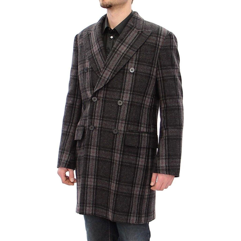 Dolce & Gabbana Gray Double Breasted Coat Jacket GJH10806-1