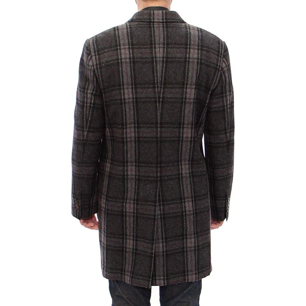 Dolce & Gabbana Gray Double Breasted Coat Jacket GJH10806-1
