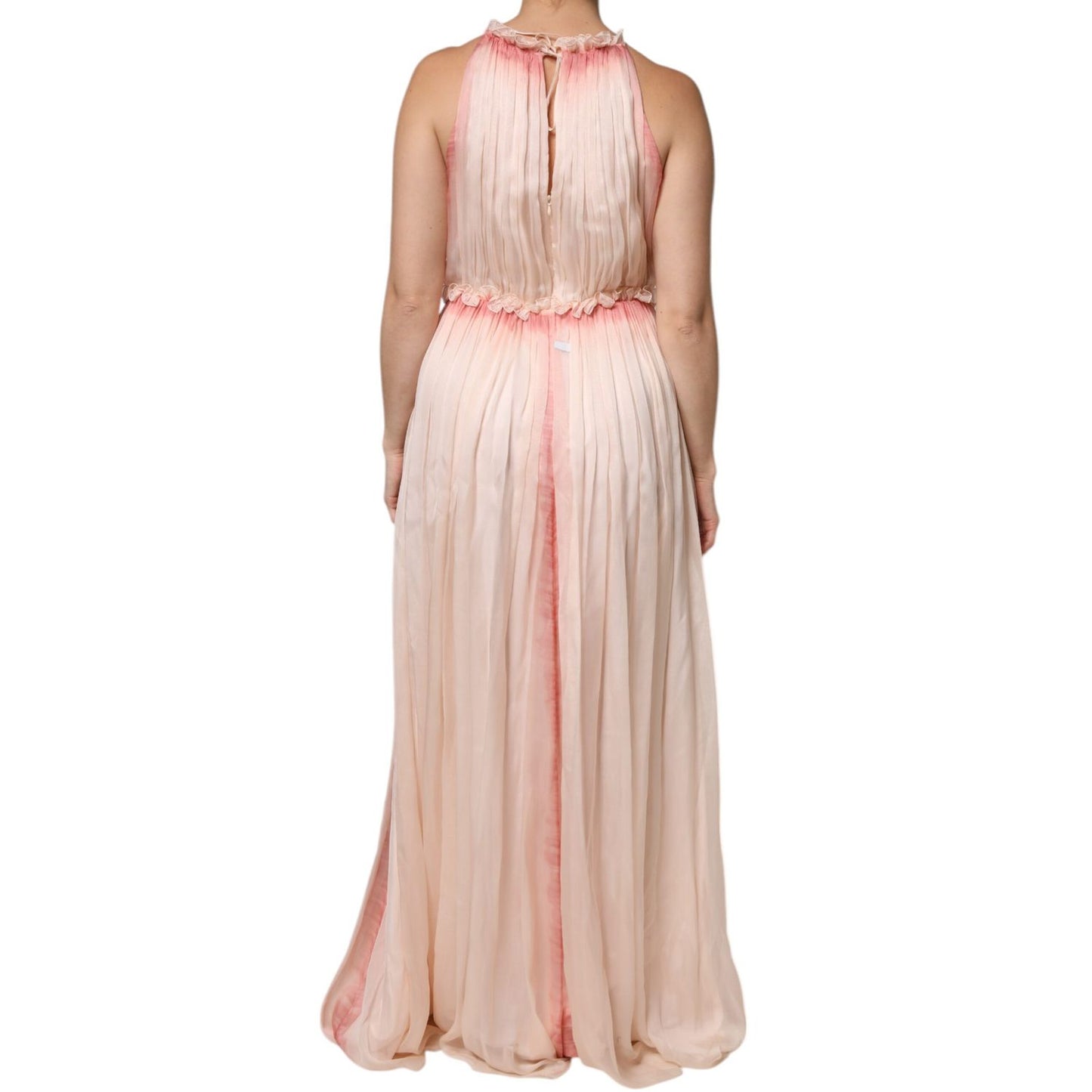 Alberta Ferretti Pink Sleeveless Pleated A-line Maxi Dress DR281411-42