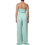 Elisabetta Franchi Mint Green One Shoulder Long Jumpsuit Dress DR281421-42