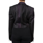 Dolce & Gabbana Multicolor Stripes Wool Cropped Blazer Coat Jacket JKT4179-40