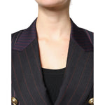 Dolce & Gabbana Multicolor Stripes Wool Cropped Blazer Coat Jacket JKT4179-40