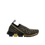Dolce & Gabbana Gold Glitter Leopard Sorrento Sneakers Shoes LA12203-36