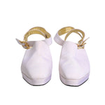 Dolce & Gabbana Off White Block Heel Slingback Sandals Shoes LA12221-41