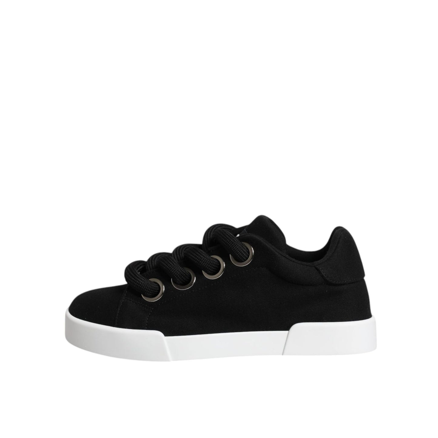 Dolce & Gabbana Black Portofino Low Top Sneakers Shoes LA12255-37