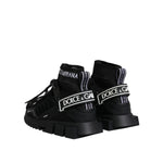 Dolce & Gabbana Black Sorrento Socks Logo Sneakers Shoes LA12260-36