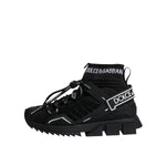 Dolce & Gabbana Black Sorrento Socks Logo Sneakers Shoes LA12260-36