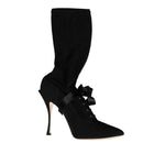 Dolce & Gabbana Black Stiletto Heels Mid Calf Boots Shoes LA12275-40.5
