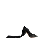 Dolce & Gabbana Black Stretch Socks Taormina Lace Boots Shoes LA12276-39