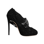 Dolce & Gabbana Black Tulle Stretch Heels Mid Calf Boots Shoes LA12278-35