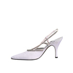 Dolce & Gabbana White Strass Crystal Slingbacks Pumps Shoes LA12279-40