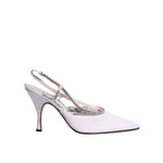 Dolce & Gabbana White Strass Crystal Slingbacks Pumps Shoes LA12279-40