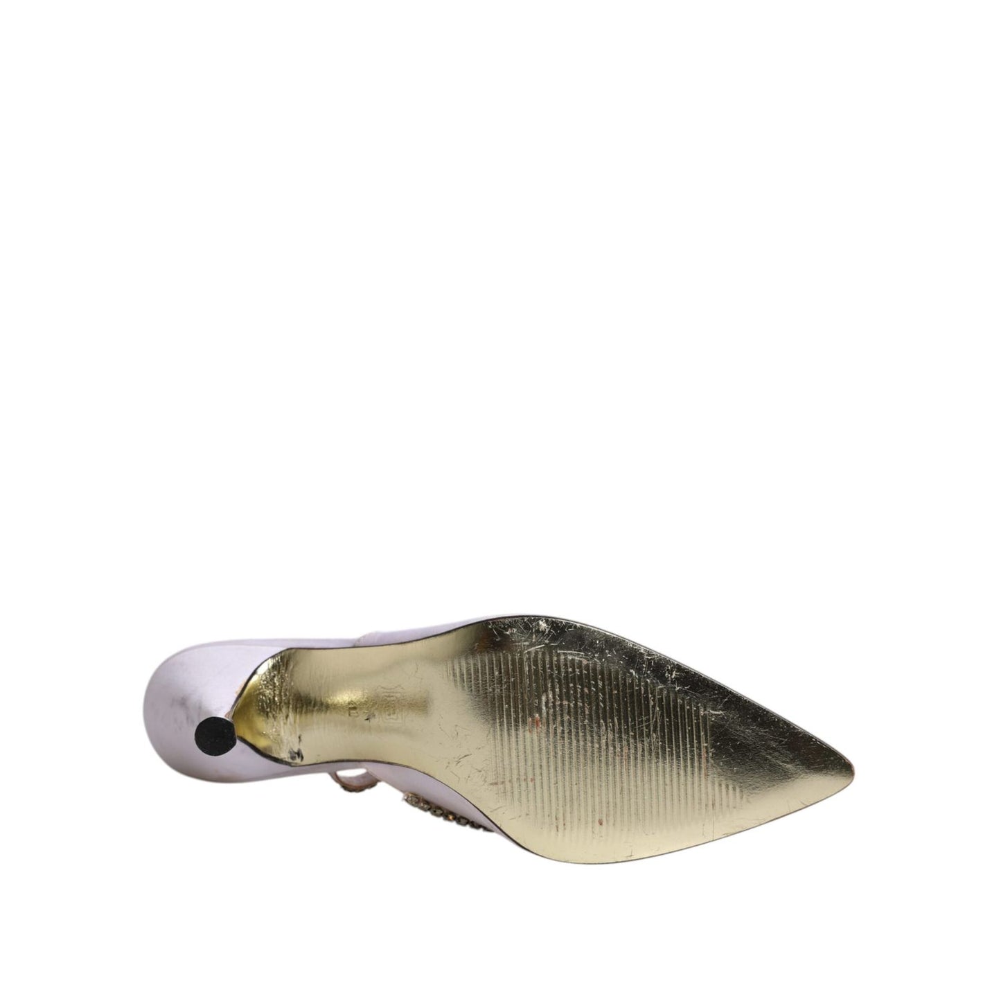 Dolce & Gabbana White Strass Crystal Slingbacks Pumps Shoes LA12279-40