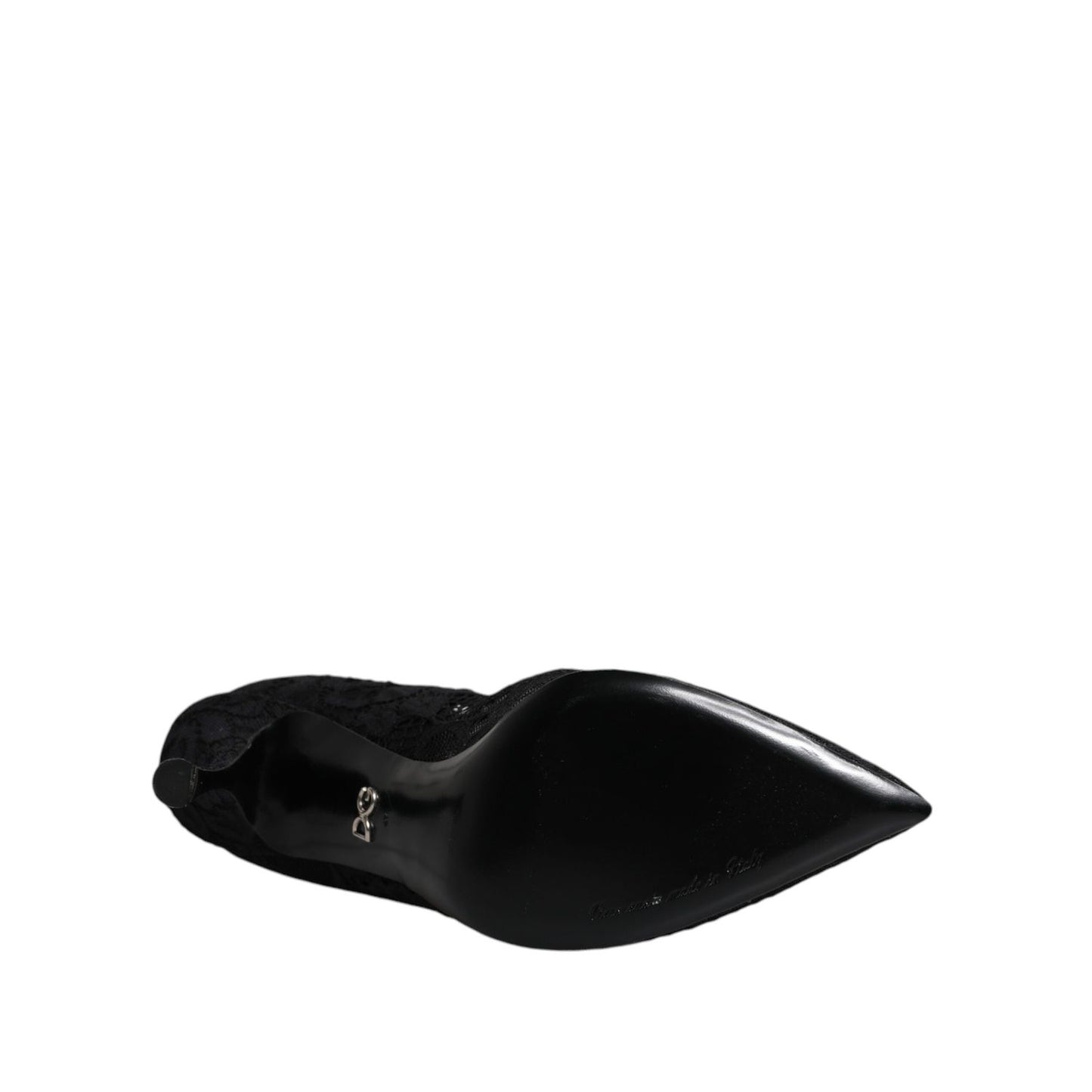 Dolce & Gabbana Black Lace Crystals Mary Jane Pumps Shoes LA12281-41