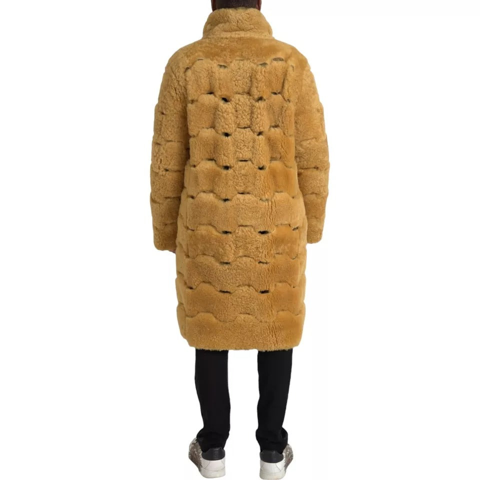 Bottega Veneta Yellow Wool Long Teddy Coat Jacket JKT4062-46