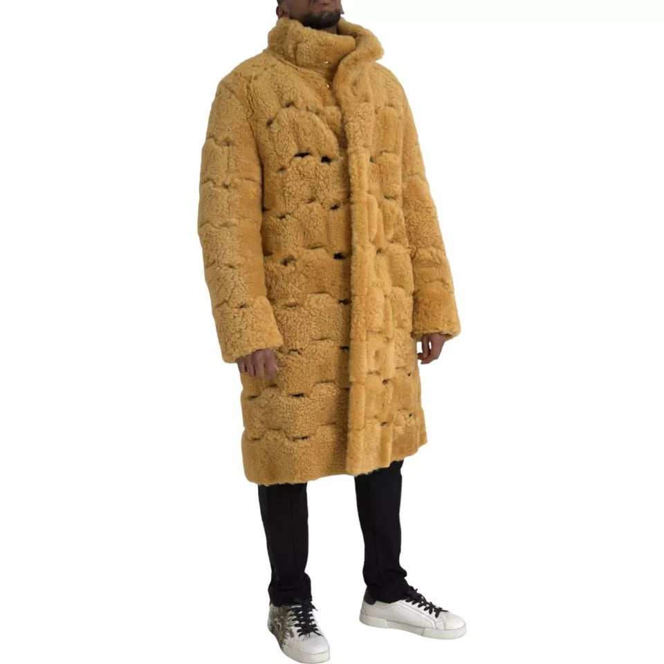 Bottega Veneta Yellow Wool Long Teddy Coat Jacket JKT4062-46